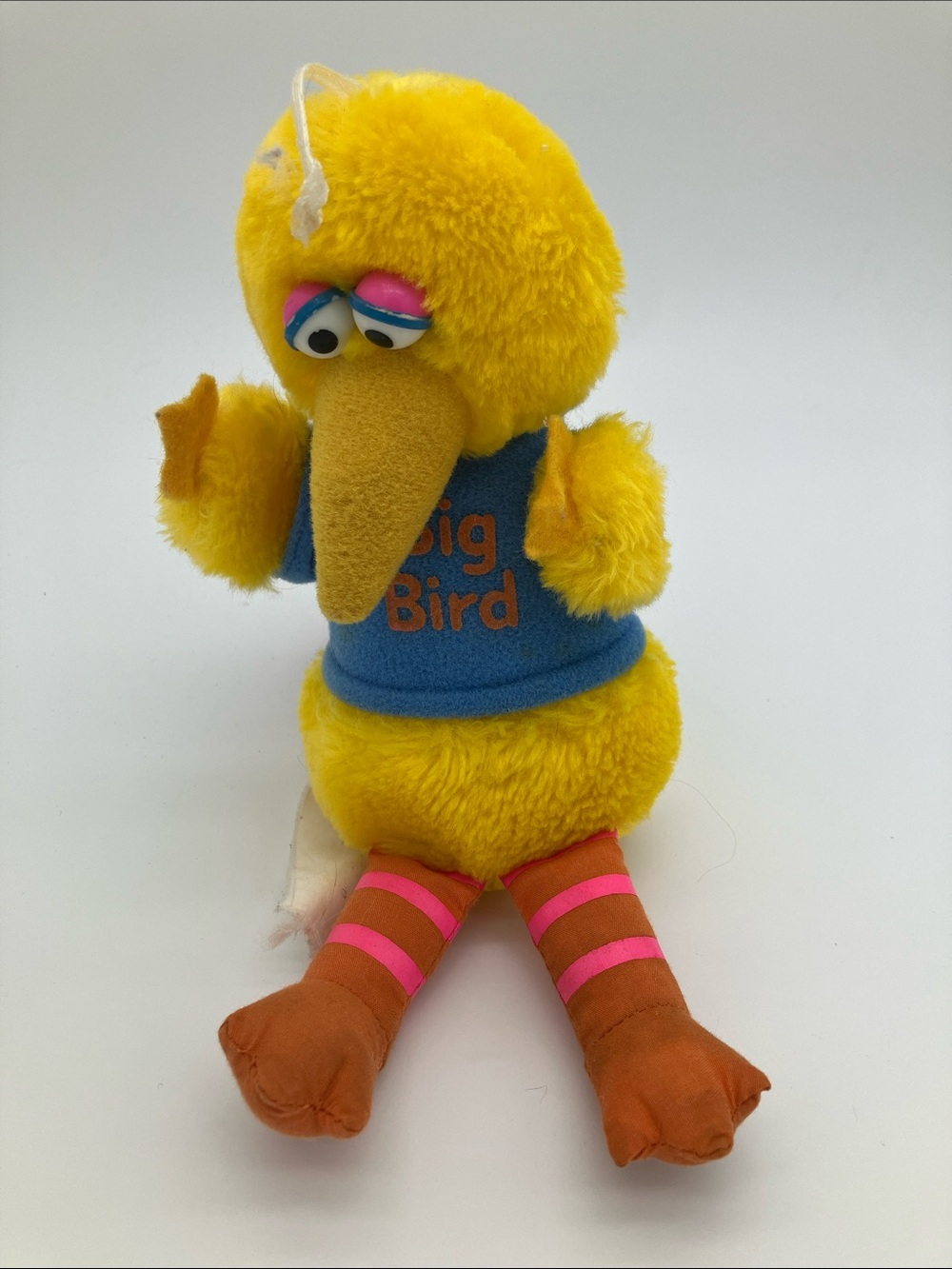 Playskool Vintage 1983 Sesame Street Big Bird Plush Blue Shirt Stuffed Animal